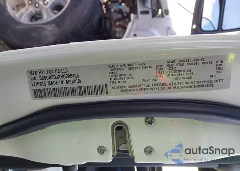 2024 Ram 2500 Big Horn 4X4 6'4 Box from USA, damaged, VIN 3C6UR5DJXRG285426